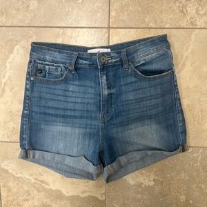 KanCan Light Blue Distressed Denim Shorts